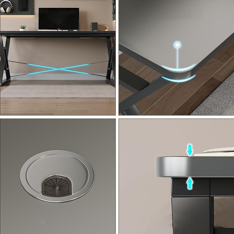 23.62 "W Moderne Office Desk Antique Finish Computer Desk met metalen benen