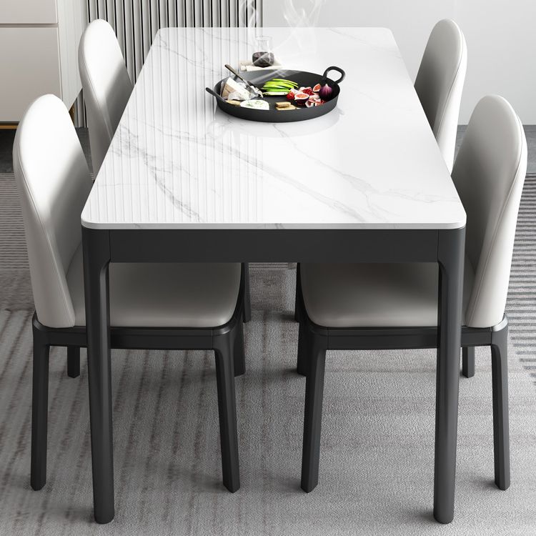 Rectangle Three-Color Dining Table Sintered Stone Table Vintage with Drawer Clearhalo ' dining_table' 'Dining Tables & Seating' 'Dining Tables' 'furn' 'furn_dining_table' 'Furniture' 'furniture_dining_table' 'Kitchen & Dining Furniture' 'kitchen&dining_furn' 'kitchen' 'kitchen_dining_table' 1200x1200_0b2835dc-2fb7-4ca0-afb4-c4faf909764e