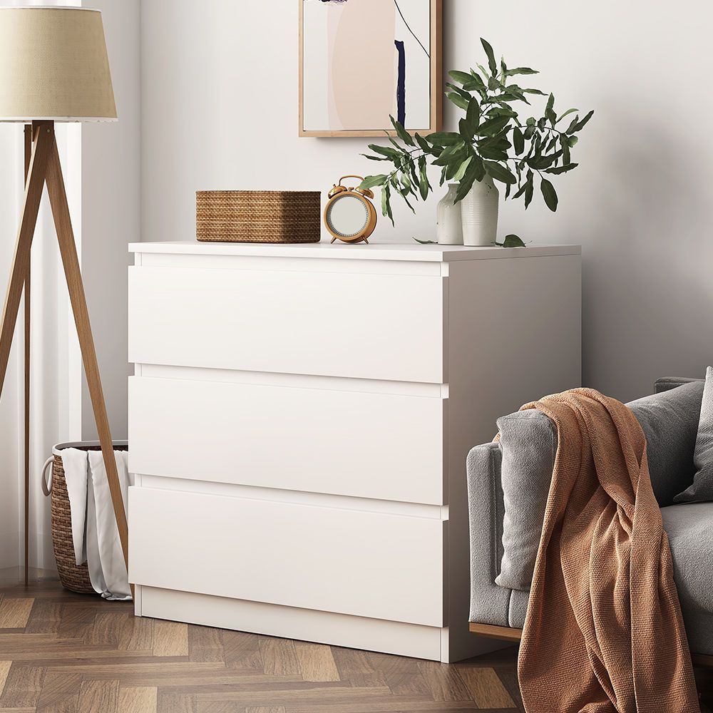 Modern White Wood Chest Bedroom Storage Chest with Mute Rail Clearhalo 'Bedroom Furniture' 'Dressers & Chests' 'dressers_chests' 'furn' 'furn_dressers_chests' 'Furniture' 1200x1200_0b28946d-96e5-49d2-a42a-77362f6d7754