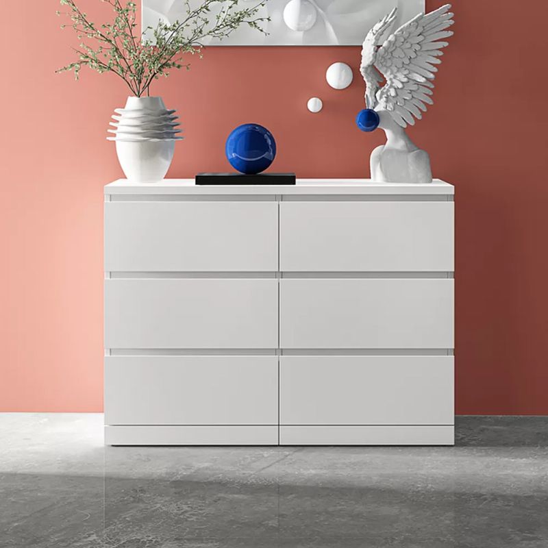 Contemporary 15.7" Wide White Chest Soft-Close Drawers Storage Chest