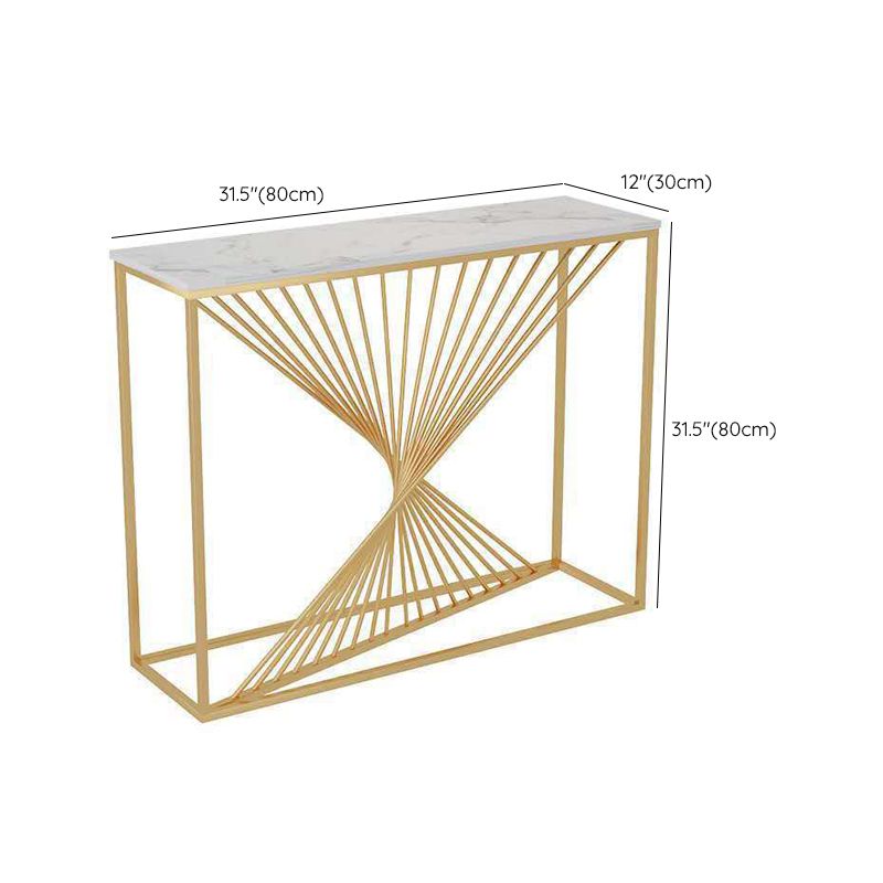 Tavolo da divano console in marmo glam tavolo accento per cornice oro per hall
