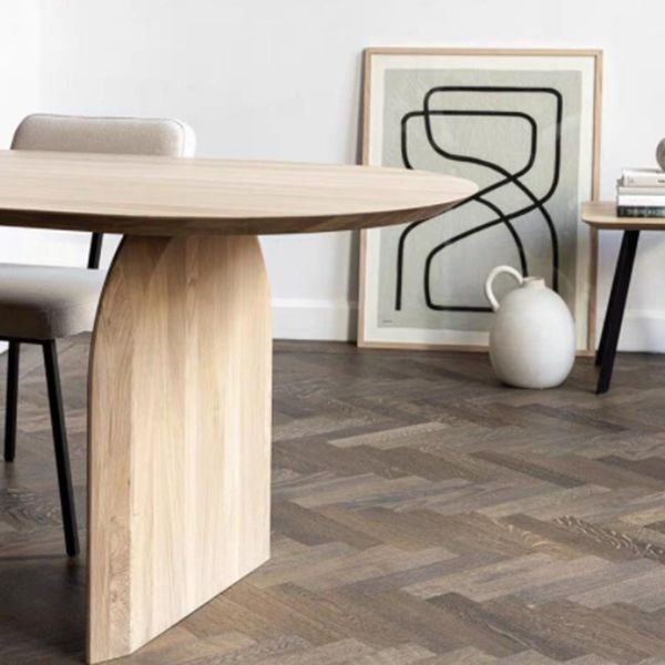 Oval Dinette Table Simplicity Style Double Pedestal Furniture for Indoor Clearhalo ' dining_table' 'Dining Tables & Seating' 'Dining Tables' 'furn' 'furn_dining_table' 'Furniture' 'furniture_dining_table' 'Kitchen & Dining Furniture' 'kitchen&dining_furn' 'kitchen' 'kitchen_dining_table' 1200x1200_0b2f7813-1220-4885-9dd0-c0554094e982