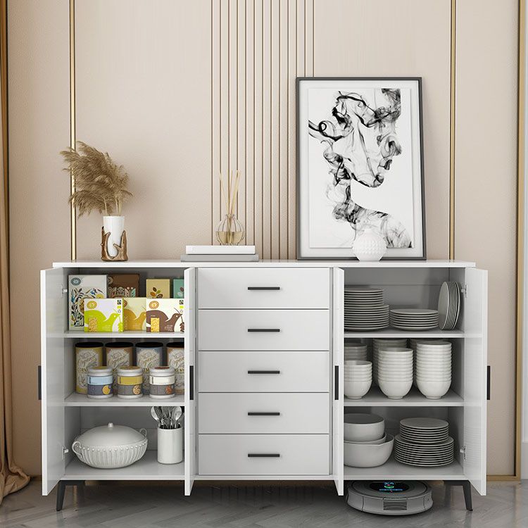 Sideboard di legno Scheda laterale in stile moderno con armadi e cassetti