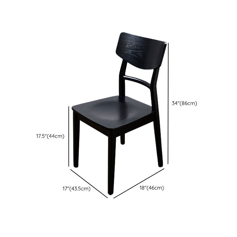 Wood Kitchen Dining Side Chair Ladder Back Side Chair in Black Clearhalo 'Dining Chairs' 'Dining Tables & Seating' 'dining_chair' 'furn' 'furn_dining_chair' 'Furniture' 'Kitchen & Dining Furniture' 1200x1200_0b3016b1-d088-43ce-83ca-3d2fb604099a