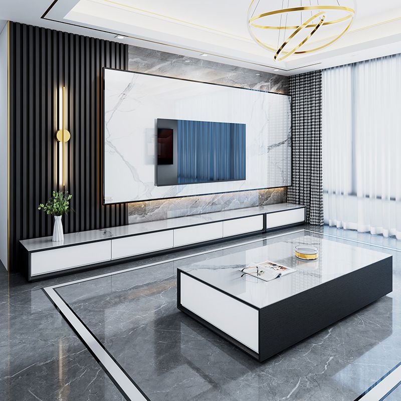 16 "W TV Média Stand moderne Console de stand de télévision de stockage fermé avec tiroirs