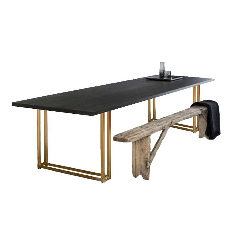 Rectangle Double Pedestal Luxury Dining Table Fixed Table of Pine Solid Wood Clearhalo ' dining_table' 'Dining Tables & Seating' 'Dining Tables' 'furn' 'furn_dining_table' 'Furniture' 'furniture_dining_table' 'Kitchen & Dining Furniture' 'kitchen&dining_furn' 'kitchen' 'kitchen_dining_table' 1200x1200_0b314660-5329-44ba-ab51-aa94d47167df