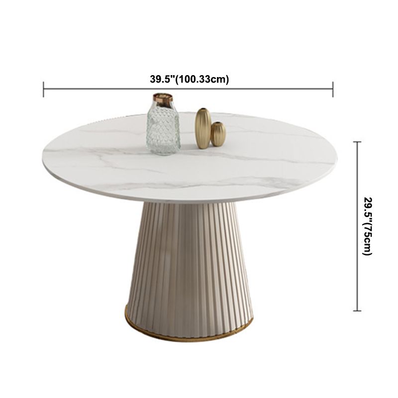 Stone Pedestal Table Contemporary Round Dining Table for Dinner Kitchen Home Clearhalo ' dining_table' 'Dining Tables & Seating' 'Dining Tables' 'furn' 'furn_dining_table' 'Furniture' 'furniture_dining_table' 'Kitchen & Dining Furniture' 'kitchen&dining_furn' 'kitchen' 'kitchen_dining_table' 1200x1200_0b325ceb-823c-45a7-9437-6894ea3a34d9