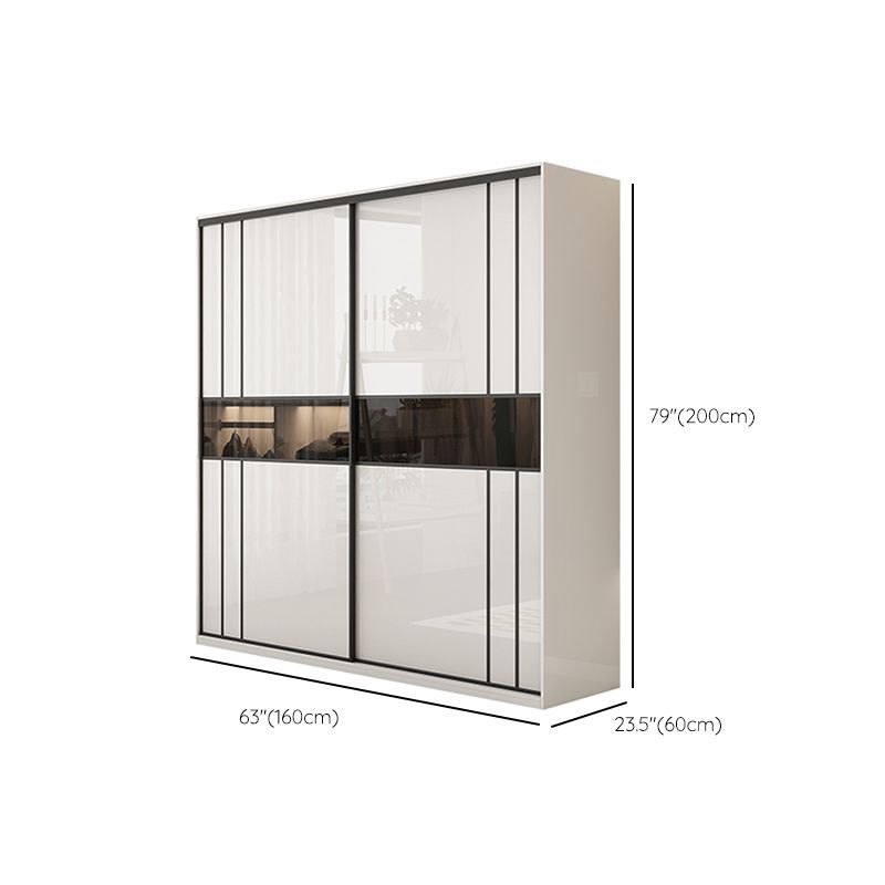 White Colour Wooden Wardrobe Cloth Rod Included Wardrobe Closet with Shelves Clearhalo 'Armoires & Wardrobes' 'armoires_wardrobes' 'Bedroom Furniture' 'furn' 'furn_armoires_wardrobes' 'Furniture' 1200x1200_0b341381-905d-4280-8541-0300126d298b