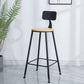 Industrial Round Counter Chair Wood and Metal Bar and Counter Stool with Footrest