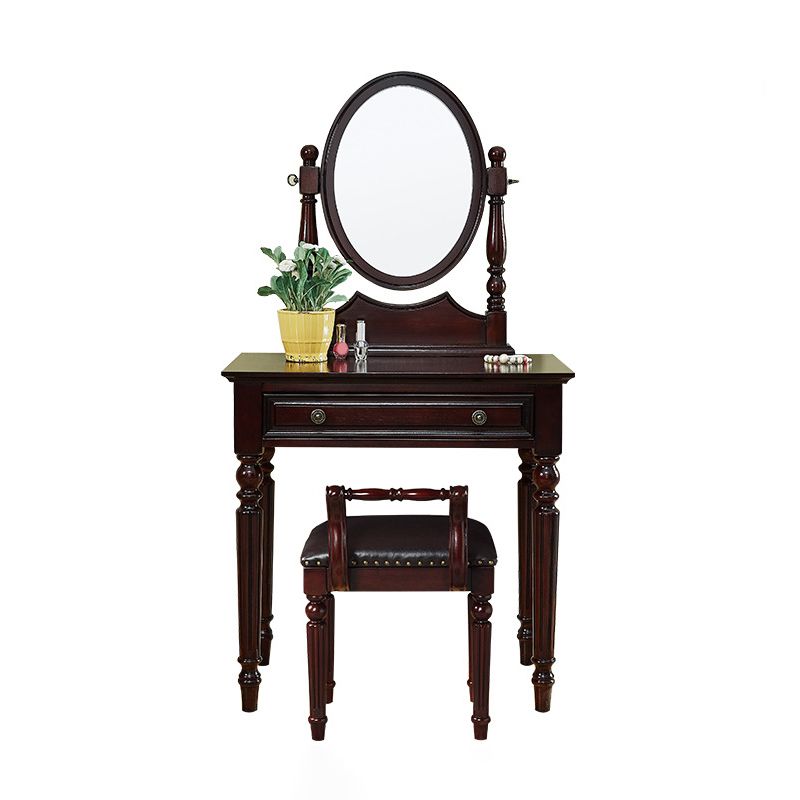 Traditional Style Solid Wood with Drawers White/dark Coffee/walnut Dressing Table Clearhalo 'Bedroom Furniture' 'furn' 'furn_makeup_vanities' 'Furniture' 'Makeup Vanities' 'makeup_vanities' 1200x1200_0b35eed4-a014-4bbe-b4e9-09328517ab91