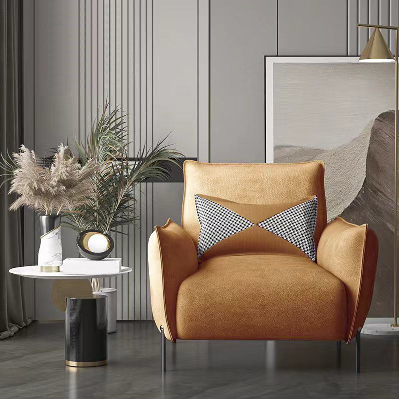 Chaise canapé à accent tissu scandinave, chaise longue pour le salon