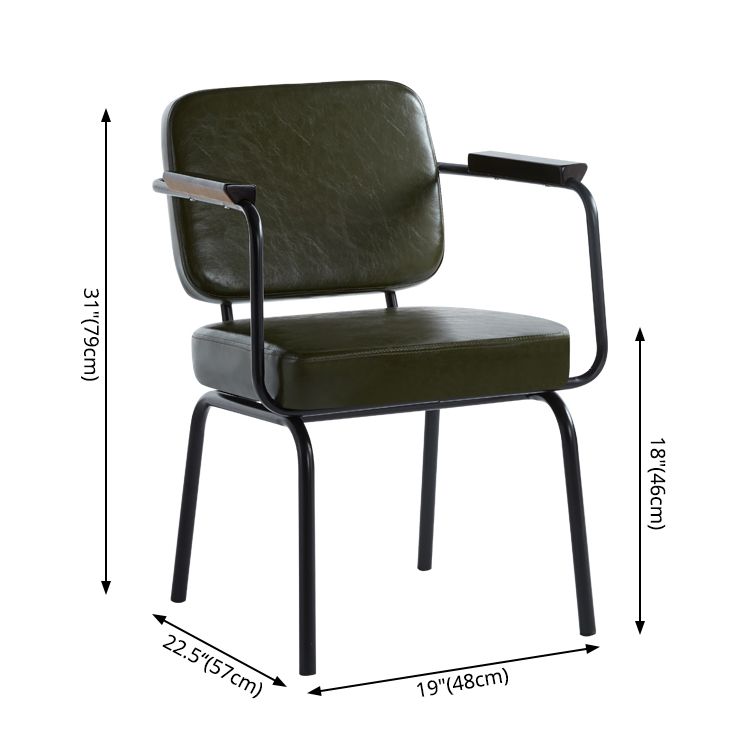 Industrial Style Upholstered Side Chairs with 4 Metal Black Legs Dining Chairs Clearhalo ' kitchen&dining_furn' 'Dining Chairs' 'Dining Tables & Seating' 'dining_chair' 'furn' 'furn_dining_chair' 'Furniture' 'furniture_dining_chair' 'Kitchen & Dining Furniture' 'kitchen' 1200x1200_0b386b54-cf71-4128-b469-5196b6546d2e