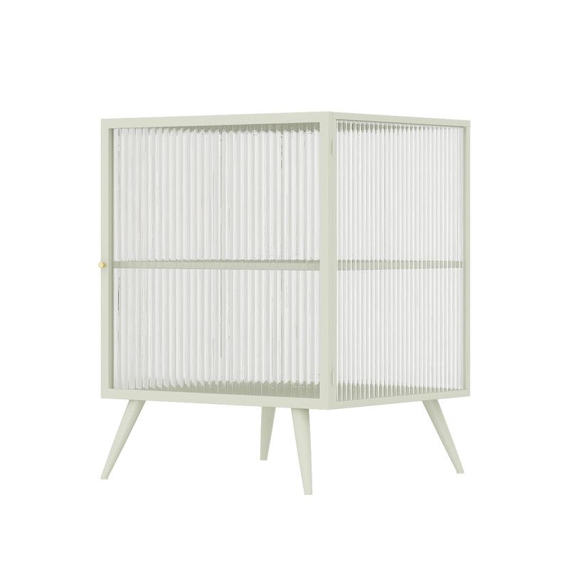 21.7 "H accenttafel nachtkastje glas en metalen nachtkastjes planken