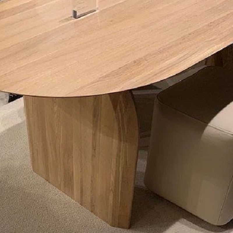 Oval Pine Solid Wood Table Modern Dining Table with Double Pedestal for Restaurant Clearhalo ' dining_table' 'Dining Tables & Seating' 'Dining Tables' 'furn' 'furn_dining_table' 'Furniture' 'furniture_dining_table' 'Kitchen & Dining Furniture' 'kitchen&dining_furn' 'kitchen' 'kitchen_dining_table' 1200x1200_0b390e0d-e0b6-4603-b65d-63b7b9a51691