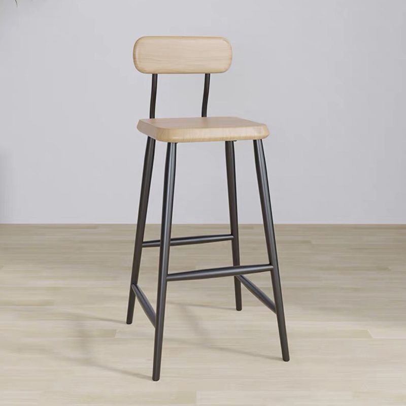 Modern Low Back Bar Stool Armless Metal Legs Bar Stool with Footrest Clearhalo 'Bar Furniture' 'Bar Stools' 'bar_stools' 'furn' 'furn_bar_stools' 'Furniture' 'Kitchen & Dining Furniture' 1200x1200_0b398790-aaca-42ba-af3c-d1debc055b3c