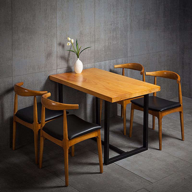 Industrial Solid Wood Dining Table Brown Trestle Dining Table for Dinning Room Clearhalo ' dining_table' 'Dining Tables & Seating' 'Dining Tables' 'furn' 'furn_dining_table' 'Furniture' 'furniture_dining_table' 'Kitchen & Dining Furniture' 'kitchen&dining_furn' 'kitchen' 'kitchen_dining_table' 1200x1200_0b3ac30d-3afc-4464-8f9b-8455e7e92e9f
