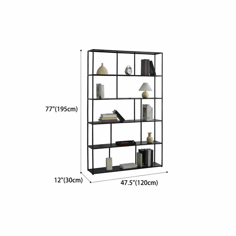Modern Style Bookcase Open Back Metal Bookshelf for Home Office