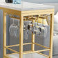 Stone Rectangle Bar Table White Contemporary Bar Table with Sled Base Clearhalo 'Bar Furniture' 'Bar Tables' 'bar_tables' 'furn' 'furn_bar_tables' 'Furniture' 'furniture_bar_tables' 'Kitchen & Dining Furniture' 1200x1200_0b3bfc58-b01d-440e-b9f1-27b9a78e444f