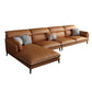 Faux Leather Recessed Arm Sofa Stain-Resistant Sectional with Pillowed Back Clearhalo 'furn' 'furn_sectionals' 'Furniture' 'furniture_sectionals' 'kitchen' 'kitchen_sectionals' 'Living Room Furniture' 'Sectionals' 1200x1200_0b3cd2a5-5af4-464c-9c50-6257ce902102