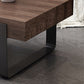 Solid Wood Sled Coffee Cocktail Table in Brown of 17.7" High