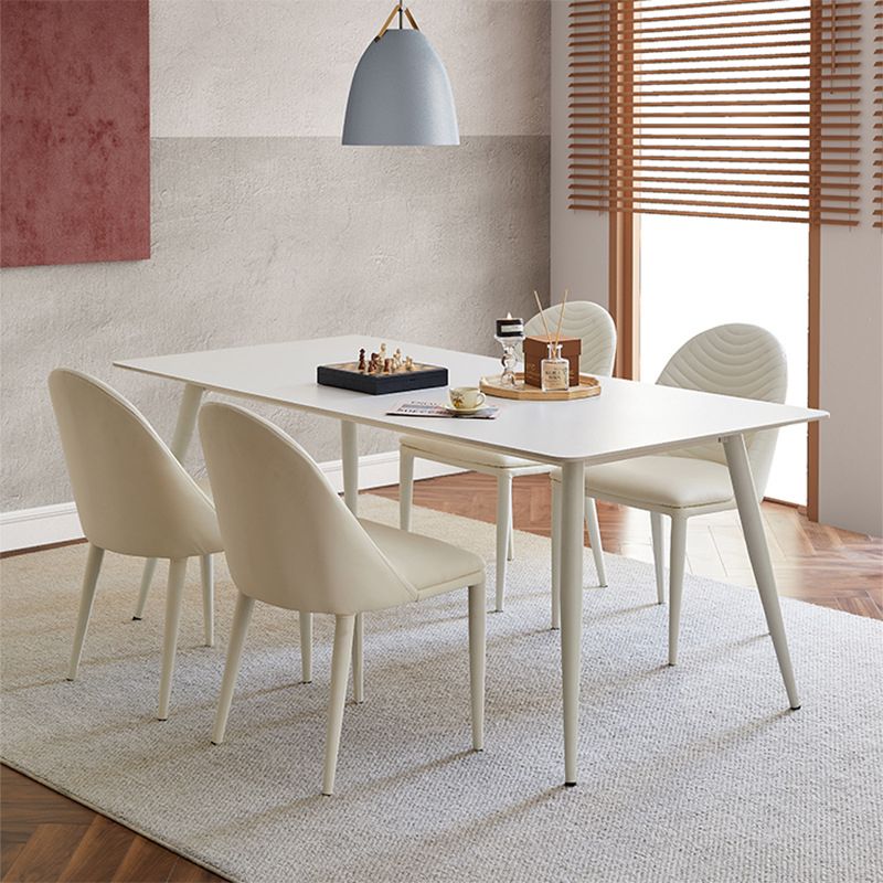 Industrial 4 Legs Dining Room Sintered Stone Dining Table for Kitchen Clearhalo 'Dining Tables & Seating' 'Dining Tables' 'dining_table' 'furn' 'furn_dining_table' 'Furniture' 'Kitchen & Dining Furniture' 1200x1200_0b40fabf-afed-43ce-aff3-c7ce33a0c722