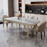 Luxury Kitchen Dinner Table Stone Rectangle 4 Legs Dining Table Clearhalo 'Dining Tables & Seating' 'Dining Tables' 'dining_table' 'furn' 'furn_dining_table' 'Furniture' 'Kitchen & Dining Furniture' 1200x1200_0b412251-6a6e-4ec8-b753-096576c229ff
