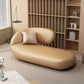 Contemporary Upholstered Solid Color Genuine Leather One Armed Chaise Lounge