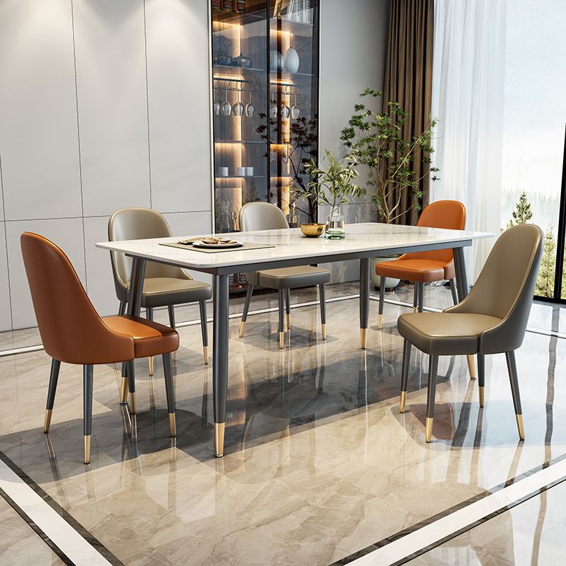 Stone Top Dining Table Metal Base Home Dinner Room Kitchen Table Clearhalo 'Dining Tables & Seating' 'Dining Tables' 'dining_table' 'furn' 'furn_dining_table' 'Furniture' 'Kitchen & Dining Furniture' 1200x1200_0b428929-a862-499f-a46e-6f3a67d06442