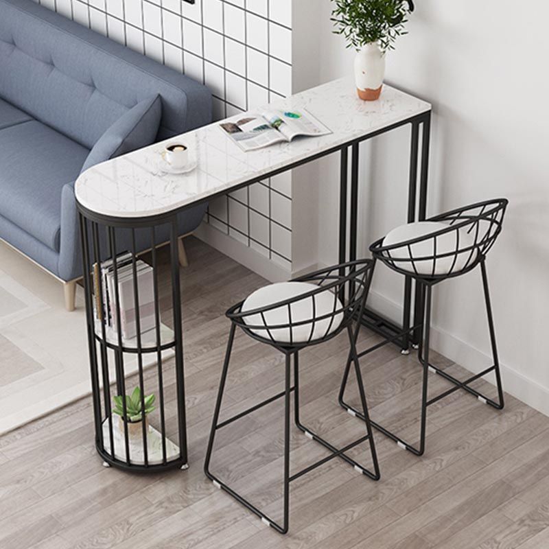 Contemporary Double pedestal Patio Bar Table Indoor Bistro Bar Height Cocktail Table