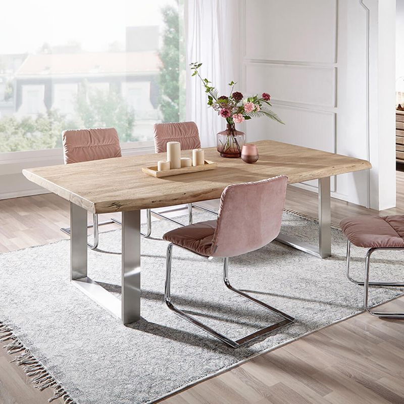 Solid Wood Brown Tone Table Luxury Sled Base Table for Dining Room Clearhalo ' dining_table' 'Dining Tables & Seating' 'Dining Tables' 'furn' 'furn_dining_table' 'Furniture' 'furniture_dining_table' 'Kitchen & Dining Furniture' 'kitchen&dining_furn' 'kitchen' 'kitchen_dining_table' 1200x1200_0b4370ff-9be5-4198-87a2-756bad99d255