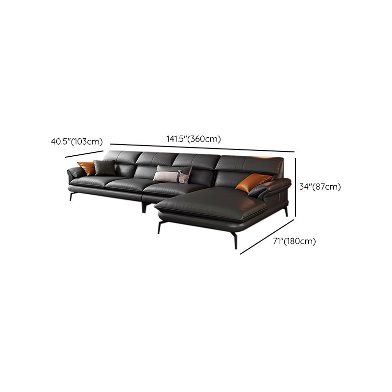 Contemporary Leather Pillow Top Arm Sofa in Gray For Living Room Clearhalo 'furn' 'furn_sofas' 'Furniture' 'Living Room Furniture' 'Sofa' 'sofas' 1200x1200_0b452a3f-5dad-40bf-ab20-5b81bbd49b1d