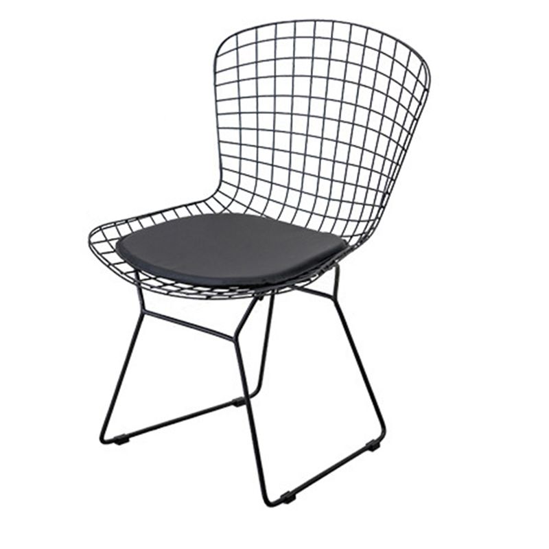 Scandinavian Metal Bedroom Side Chair Cross Back Matte Finish Dining Chair Clearhalo ' kitchen&dining_furn' 'Dining Chairs' 'Dining Tables & Seating' 'dining_chair' 'furn' 'furn_dining_chair' 'Furniture' 'furniture_dining_chair' 'Kitchen & Dining Furniture' 'kitchen' 1200x1200_0b4578dc-4d44-4800-95d9-f6415c0a42e3