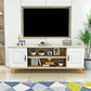 Console TV in legno moderno Console Open Storage TV con 2 porte, 12 "D x 17" H