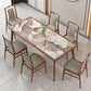 Modern Solid Wood Dining Site Table Stone Top Tripod Base Dining Table