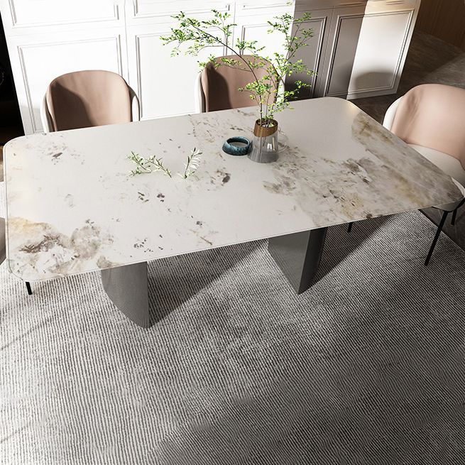 Modern 1/4/5/6/7 Pieces Dining Set Rectangle Stone Dining Table for Dining Room Clearhalo 'Dining Room Sets' 'Dining Tables & Seating' 'dining_room_set' 'furn' 'furn_dining_room_set' 'Furniture' 'Kitchen & Dining Furniture' 1200x1200_0b4704fb-b342-4bf5-8b7e-253eba6ed57d