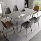 Stone Top Dining Table Rectangle Modern Dining Table with 4 Black Legs Clearhalo 'Dining Tables & Seating' 'Dining Tables' 'dining_table' 'furn' 'furn_dining_table' 'Furniture' 'furniture_dining_table' 'Kitchen & Dining Furniture' 'kitchen' 'kitchen_dining_table' 1200x1200_0b471842-3590-480d-8ab2-69c1fa2802c1