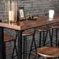 Juego de barra de estilo industrial, juego de comedor de pub rectangular de madera maciza de 1/4/5/9 piezas