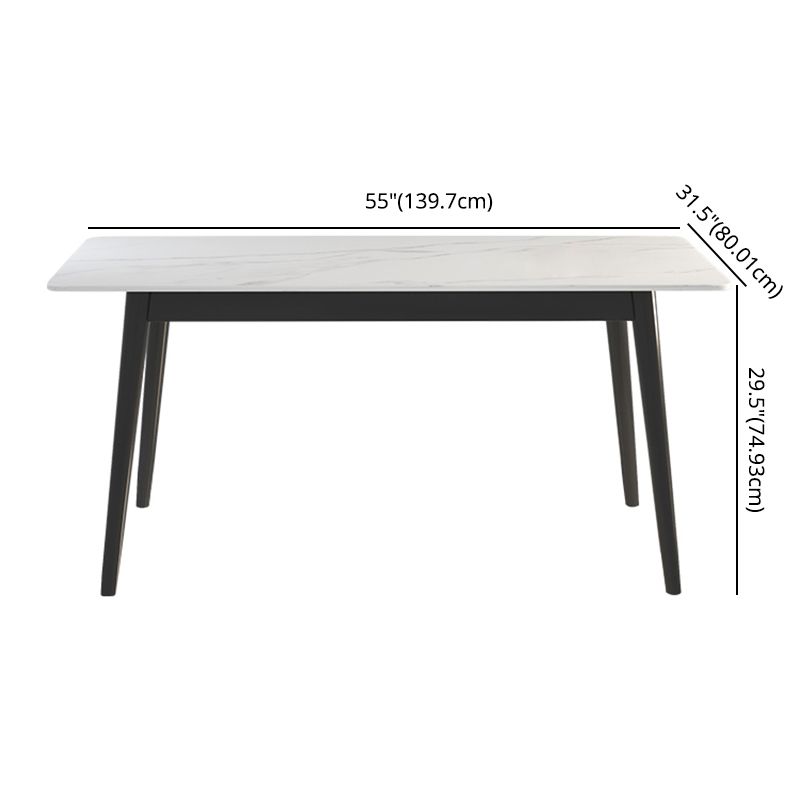 Minimalist Sintered Stone Dining Set with Rectangle Table and Wooden Base Table Set for Restaurant Clearhalo 'Dining Room Sets' 'Dining Tables & Seating' 'dining_room_set' 'furn' 'furn_dining_room_set' 'Furniture' 'furniture_dining_room_set' 'Kitchen & Dining Furniture' 'kitchen&dining_furn' 'kitchen' 1200x1200_0b4885db-583b-4962-89bd-5929cebb4cea