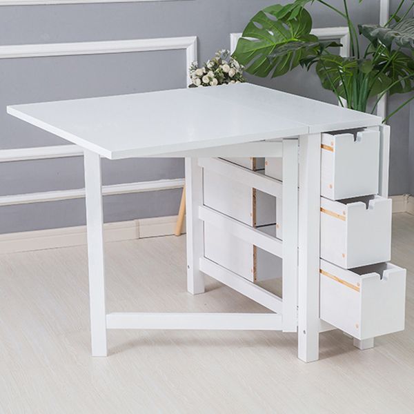 Moderne stijl rechthoekige massief houten eettafel met neerklapbaar blad, 59" x 31,5" x 29,5"