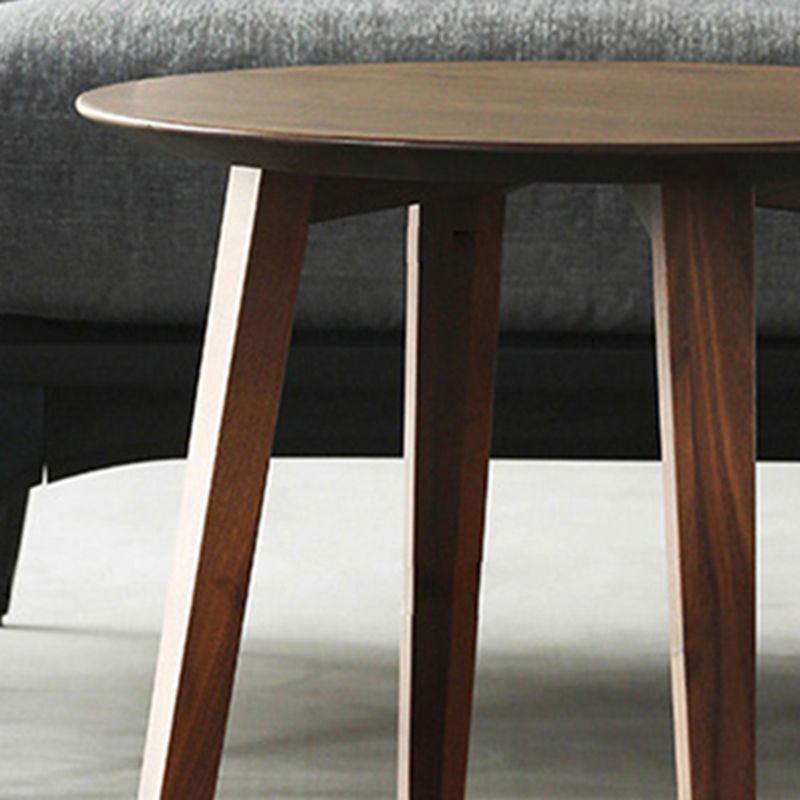 Solid Wood Round Coffee Table in Brown Scandinavian 2 Pieces Cocktail Table Set Clearhalo 'Coffee & Accent Tables' 'Coffee Tables' 'coffee_tables' 'furn' 'furn_coffee_tables' 'Furniture' 'Living Room Furniture' 1200x1200_0b4a2660-f4d5-4d42-a731-26b7f32f1066