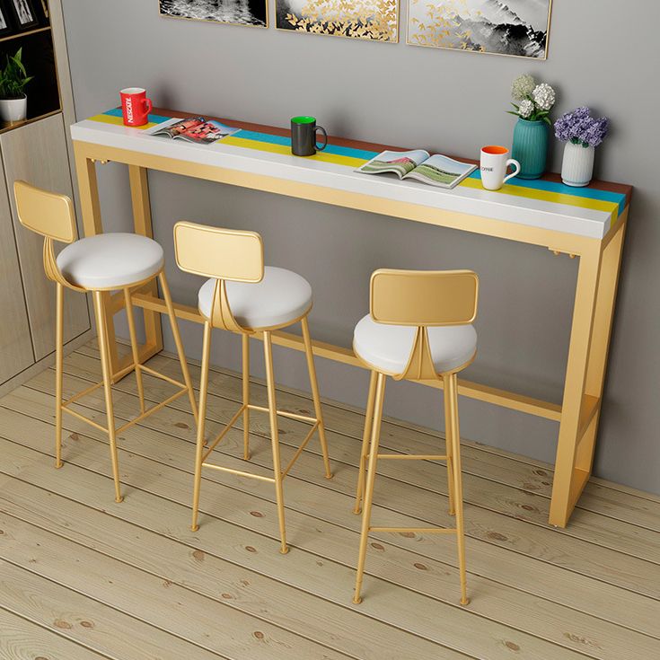 Wood Counter Table with Rectangle Table Top Trestle Table - 41.3" H Clearhalo 'Bar Furniture' 'Bar Tables' 'bar_tables' 'furn' 'furn_bar_tables' 'Furniture' 'furniture_bar_tables' 'Kitchen & Dining Furniture' 1200x1200_0b4ab8a8-a0c0-4725-ab39-f0cb0abed01a