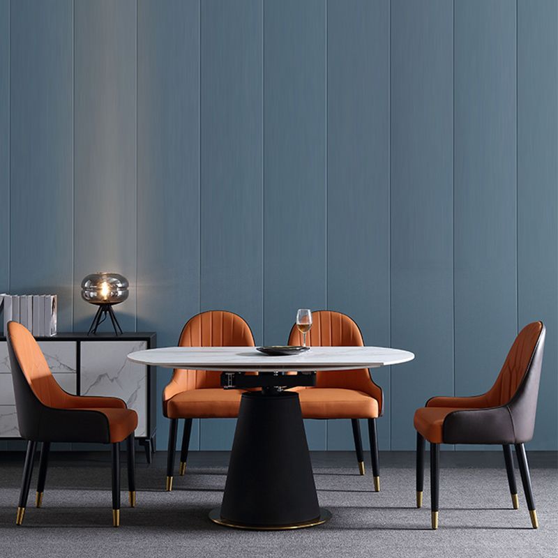 Sedia laterale in pelle glam in pelle sedia da pranzo interno per soggiorno