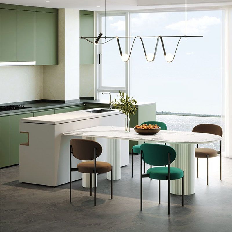 Wood Tripod Dining Table Modern White Stone Center Top Dining Site Table Clearhalo 'Dining Tables & Seating' 'Dining Tables' 'dining_table' 'furn' 'furn_dining_table' 'Furniture' 'furniture_dining_table' 'Kitchen & Dining Furniture' 'kitchen' 'kitchen_dining_table' 1200x1200_0b4b7227-8f39-46dd-8da2-81fc6c177002