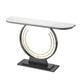 Glam Half Moon Accent Table Iron Console Sofa Table for Hall