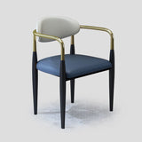 モダンなフェイクレザーダイニングチェアオープンバックダイニングサイド家具マット仕上げの家のための仕上げ