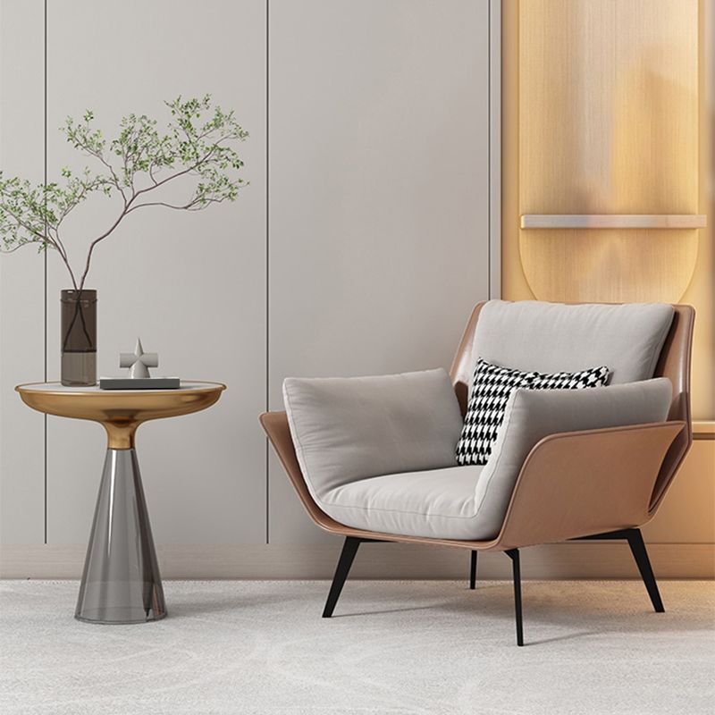 Contemporary 4 Legs Chair Flared Arms Chair with Removable Cushions Clearhalo 'Accent Chairs' 'accent_chairs' 'Chairs & Seating' 'furn' 'furn_accent_chairs' 'Furniture' 'Living Room Furniture' 1200x1200_0b4f8e2e-7103-433a-8231-86f2bb9573cc