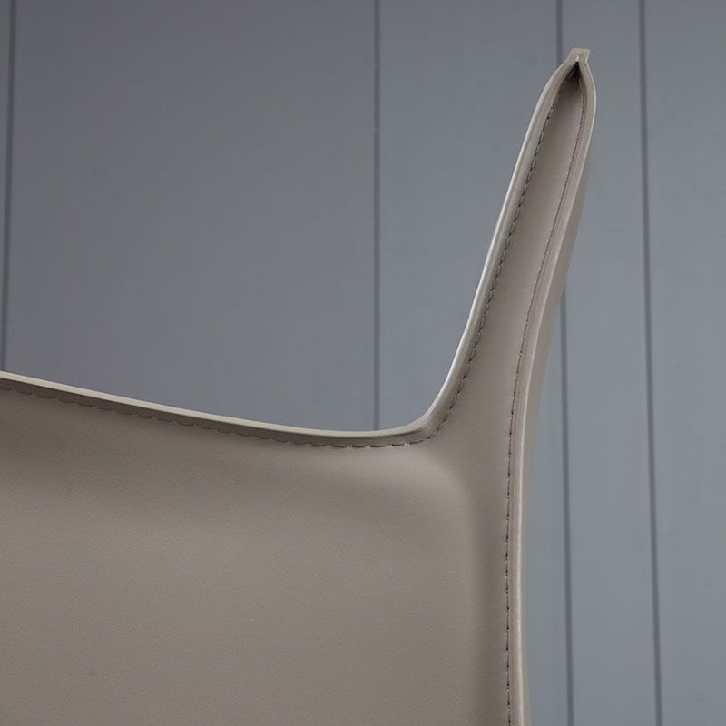 Solid Back Dining Chair Designer Style Dining Room Leather Arm Chair