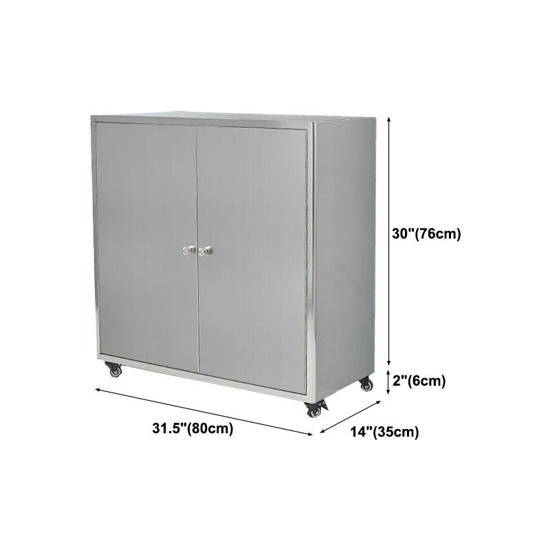Stainless Steel Sideboard Cabinet Modern Server Cabinet with Storage for kitchen Clearhalo 'buffet_sideboard' 'Buffets & Sideboards' 'furn' 'furn_buffet_sideboard' 'Furniture' 'furniture_buffet_sideboard' 'Kitchen & Dining Furniture' 1200x1200_0b53297d-26d5-42c9-838f-78c261b1b62c