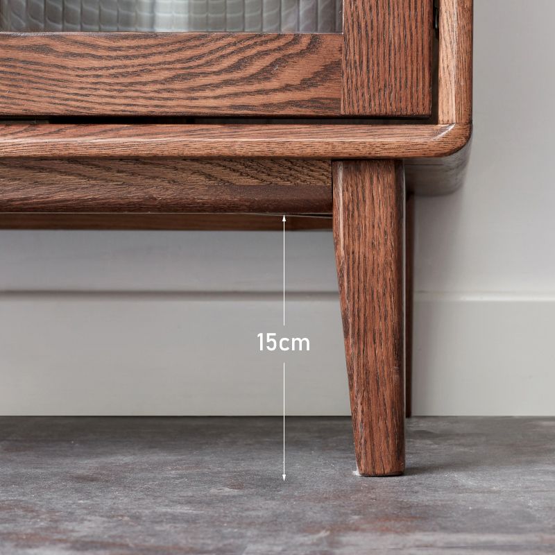 Soggiorno al soggiorno in vetro Accento standard in legno massiccio con ripiani