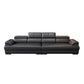 Genuine Leather Pillow Top Arm Sectional Sofa 27.56"H Cushion Back Sofa,Black Clearhalo 'furn' 'furn_sectionals' 'Furniture' 'furniture_sectionals' 'Living Room Furniture' 'Sectionals' 1200x1200_0b53ef69-9fca-4fba-a970-eb87a1e542b8